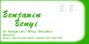 benjamin benyi business card