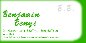 benjamin benyi business card